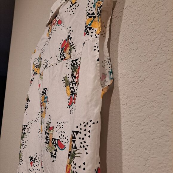 Zara Trafaluc collection white button-up up collared shirt, cap sleeves, size xs - Picture 9 of 11